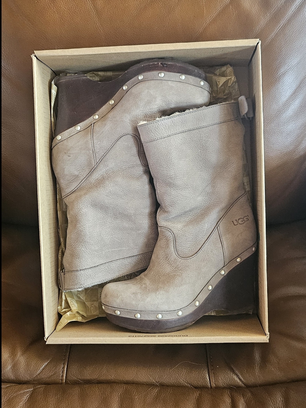 UGG Studded Wedge Boots in Taupe